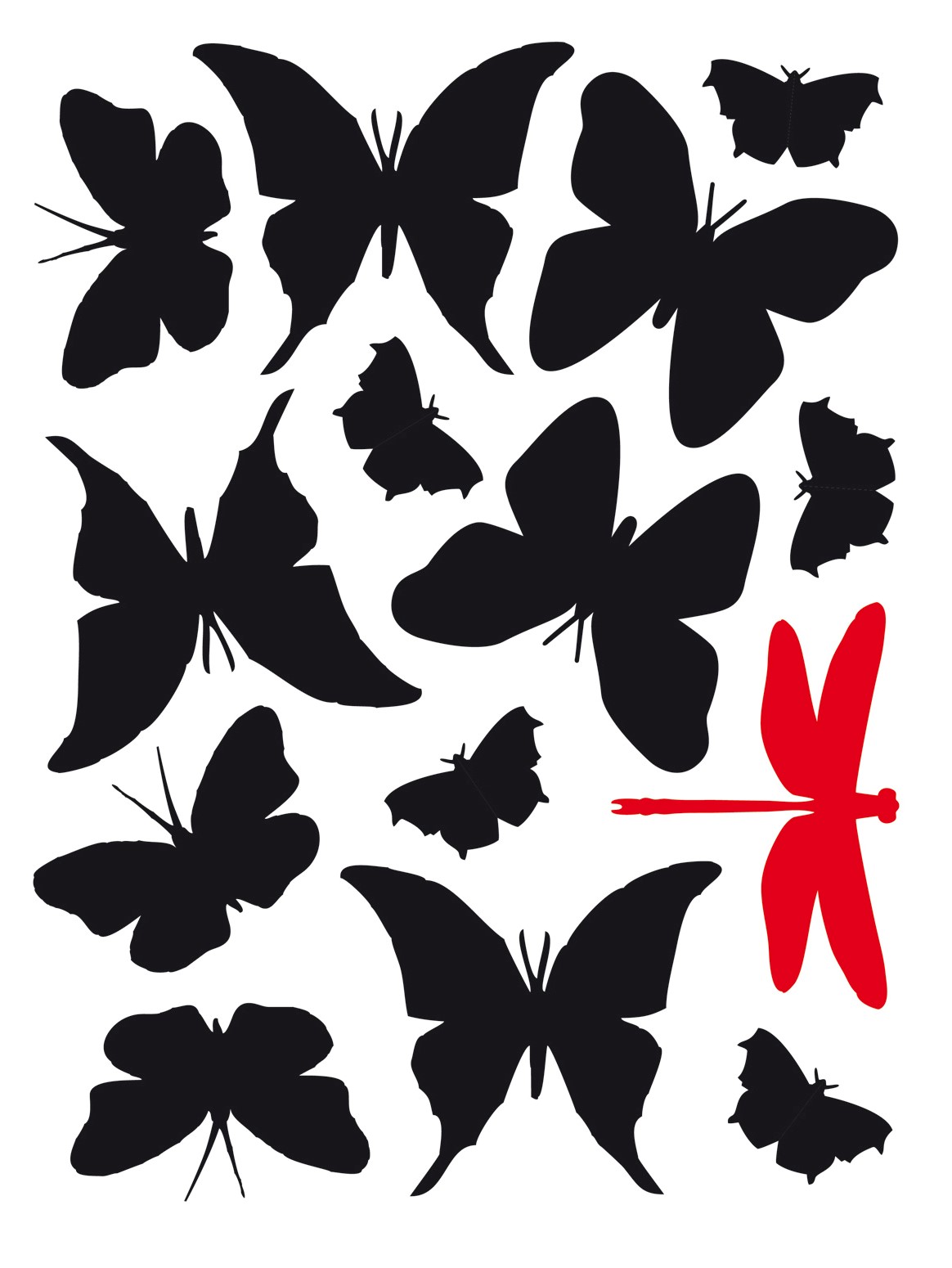 Set di farfalle nere per La Festa delle Farfalle